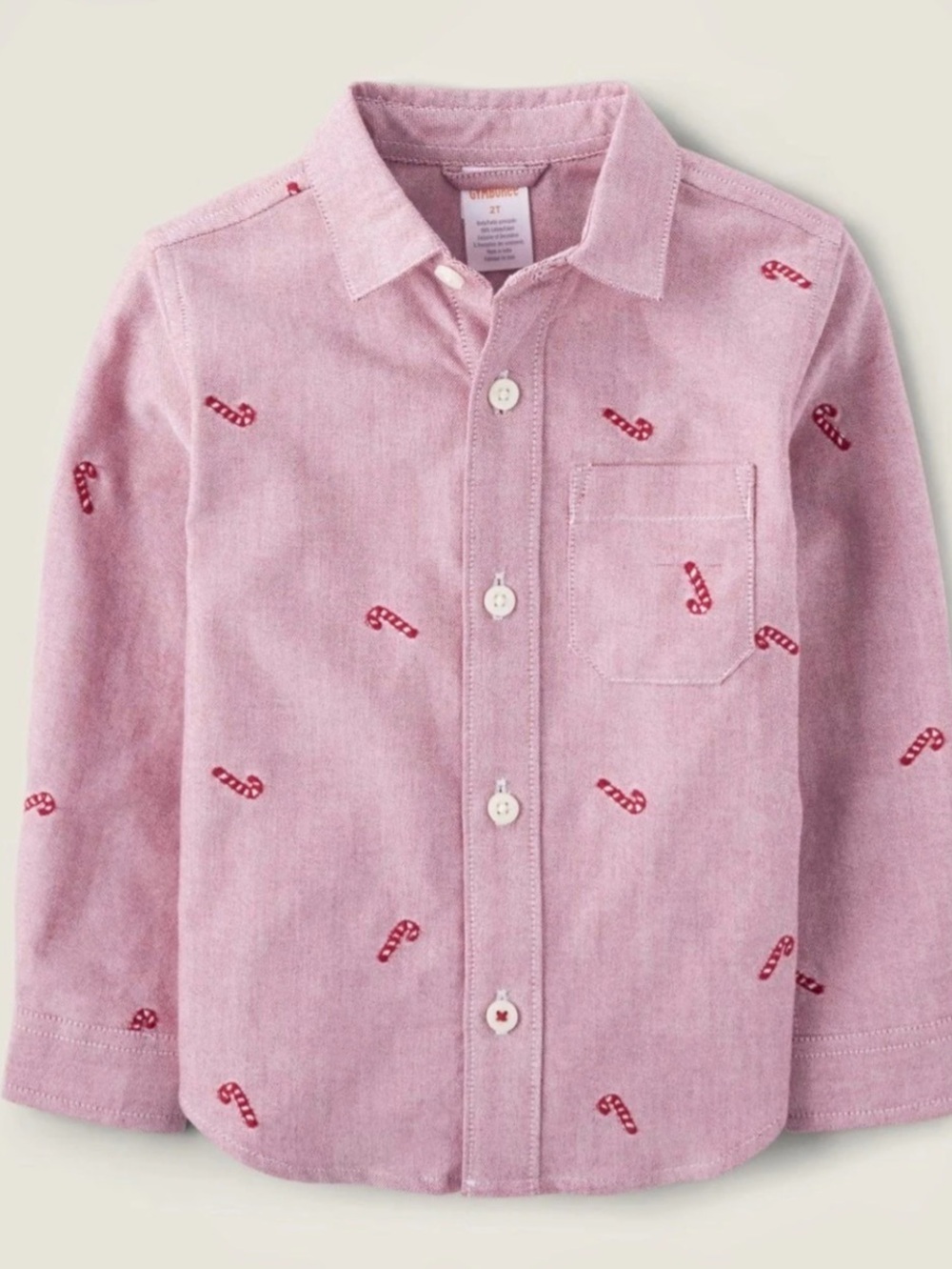 Gymboree Boys Candy Cane Oxford Button Up Shirt